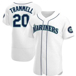 Men's Taylor Trammell Seattle Mariners Authentic White Home Jersey
