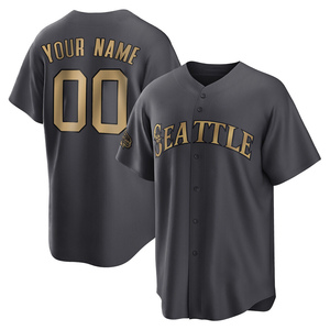 Youth Custom Seattle Mariners Game Charcoal Replica 2022 All-Star Jersey