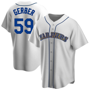 Youth Joey Gerber Seattle Mariners Replica White Home Cooperstown Collection Jersey